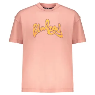 Rosafarbenes T-Shirt mit saisonalem Insideout-Logo der Palm Angels