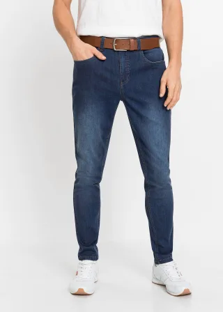 bonprix Slim Fit Power-Stretch-Jeans Tapered (2er Pack), blau, Gr.60, Modische Jeans-2er Packung in super bequemer Stretchqualität, 91% Baumwolle