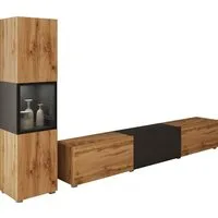 Home affaire Wohnwand BERLIN I, Vitrine Türschlag links/rechts wechselbar, (Komplett-Set, 2-St), moderne grifflose Mediawand Breite 220 cm, Vitrine mit Verglasung