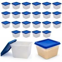 mikken Frischhaltedose Frischhaltedose mit Deckel 100 ml kleine Gefrierdose, (Spar-Set, 24-tlg., 24er, 50er, 10er), stapelbar, zum Einfrieren geeignet
