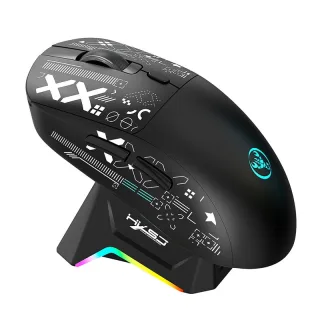 HXSJ T90PRO Tri-mode Wireless Gaming Mouse with RGB Charging Dock 12000DPI 86g Lightweight Mute Ergonomics Gamer Mice fo