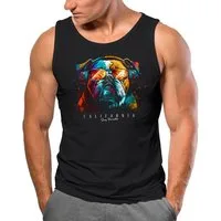 Neverless Tanktop Herren Tank-Top Print California Bulldog Musik Kunst Motiv DJ mit Print