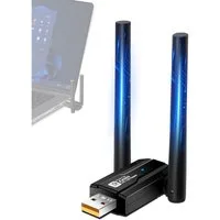 AFKSMILE WLAN-Stick WiFi 6 AX900-Adapter, unterstützt Bluetooth 5.4, Dualband-WLAN-Karte, Geeignet für Desktop-PCs und Laptops, Unterstützt Windows 11/10/7
