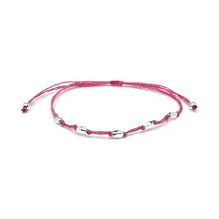 Luxenter Armband aus rosa Baumwolle mit 925er Sterlingsilber-Finish – Buawe