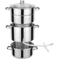 Haushalt International Entsafter Dampfentsafter Fruchtentsafter Ø 26 cm Dampfgarer, Edelstahl Dampfkochtopf