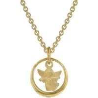 trendor Kette mit Anhänger Taufkette 925 Silber Vergoldet mit Engel-Taufring