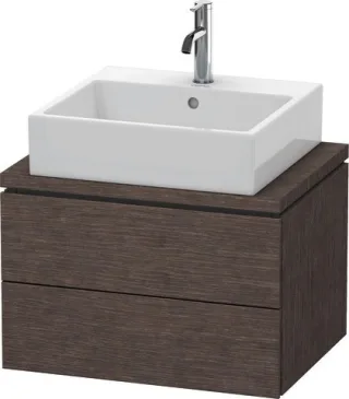 Duravit L-Cube Konsolenwaschtischunterbau wandhängend Eiche dunkel gebürstet Matt 620x477x400 mm - L LC580507272