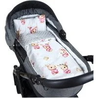 Kinderdecke BABYLUX Babydecke MINKY 2Set Kuscheldecke Decke 75 x 60cm Kinderwagen, BabyLux, MP151 - Grau + Häschen