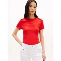 Tommy Hilfiger Kurzarmshirt GOLD BUTTON SLIM SS TEE