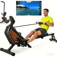 VOWVIT Rudermaschine magnetisch, 16 Widerstandsstufen, leiser Betrieb, App-kompatibel (1-tlg), bis 160 kg belastbar, vertikal platzsparend
