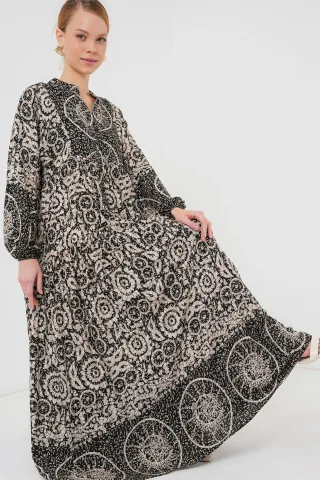 V-Ausschnitt-Maxikleid