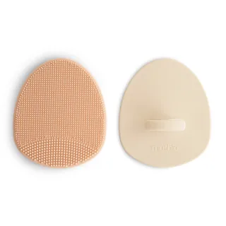 Mushie Silikon Milchschorf- / Kopfhautbürste, 2er Pack, Blush/Shifting Sand