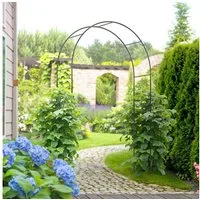 Outsunny Rosenbogen Rankpflanzen zur Unterstützung, Rosengestell für Gartendekoration Gartenbogen aus Metall für Kletterpflanzen, 1 St., Torbogen, Schwarz, 140 x 40 x 240 cm