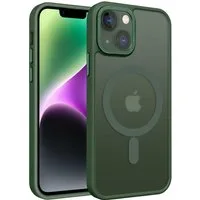 CoolGadget Handyhülle Magnet Hülle für iPhone 14 Schutzhülle mit Metall Kamerarahmen 6,1 Zoll, magnetisches Schutzcase Matt Stoßfest kompatibel mit Magsafe Zubehör
