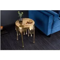 riess-ambiente Beistelltisch LIQUID LINE Ø50cm gold (Einzelartikel, 1-St), Wohnzimmer · Aluminium-Metall · rund · Tropfen-Design · Modern