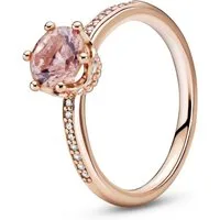 Pandora Fingerring Pandora Rosafarbene, funkelnde Krone Solitär-Ring 188289C01 Damenring