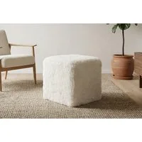 KUHFELL online & NOMAD Hocker Hocker Ottomane Sitzwürfel Pouf echtes Lammfell 40x40x40 cm kurzwollig, Einzelstück, Naturprodukt, Weich, Schmutzabweisend, Pflegeleicht