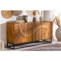 riess-ambiente Sideboard SCORPION 140cm braun, Massivholz · Metall · Kommode · 3D Schnitzereien · Wohnzimmer