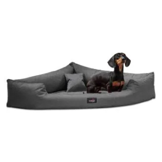 Tierlando ® TRIVIA | Orthopädisches Eckhundebett Polyester Hundebett Dreieckbett hellgrau / grau-meliert 1,2 m, 25 cm, 1,2 m