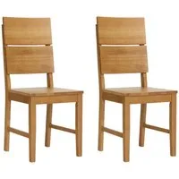 Woodroom Holzstuhl Kota (2er-Set aus massiven Heveaholz, lackiert), modernes Stuhl-Set aus Massivholz