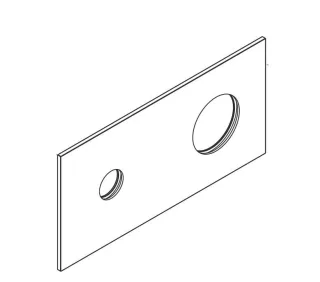 Herzbach Ersatzteile Blende Wand UP EHM eckig / N 180x80 für eckige Ausläufe Chrom, 80.794300.2.01 80.794300.2.01