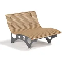 HOME DELUXE Doppelliege WPC Wellenliege NIRA - 50,5 /105 x 148 x 152 cm, 50,5 /105 x 148 x 152 cm - ergonomisch geformt, Gartenliege, Waldsofa