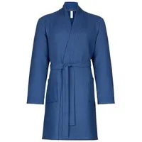 Taubert Bademantel Spa Thalasso, Baumwolle, zwei Taschen, Bindegürtel, mit Bindegürtel, Short Kimono für Herren, kurzer Wellnessmantel, 100 cm, Pique
