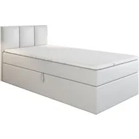 A&J MöbelLand GmbH Boxspringbett Einzelbett NASI mit Bettkasten, Topper und gepolstertem Kopfteil. (Boxspringbett mit Bettkasten und gepolstertem Kopfteil. Inclusive Topper !, TOP ANGEBOT), Länge 208 cm Höhe 106 cm