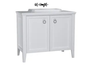 VitrA Valarte Set 98 cm Einbauwaschtisch + Waschtischunterschrank 2 Türen Weiß Matt,62171 62171
