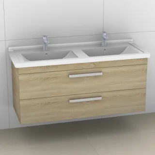 Artiqua 411 Waschtischunterschrank für Starck 3 033213 Castello Eiche quer NB, 411-WU2L-D11-7134-426 411-WU2L-D11-7134-426