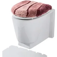 REDBEST Badematte WC-Deckelbezug "Louisville", Höhe 20 mm, Gummizug:, Streifen/Hoch- Tiefstruktur