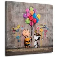 Artedinoi Leinwandbild Pop Art Freundschaft Comicstil Graffiti Leinwandbild Wandbild Kunstdru, Zwei Comicfiguren, Freundschaft