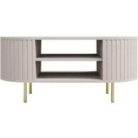 Compleo Couchtisch mit Regalen, Kaffeetisch, OVI Eiche cremona oder Beige
