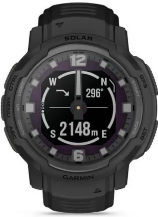 Garmin Instinct Crossover Solar Tactical Edition 45mm Bluetooth Silikonarmband schwarz Kunststoffgehäuse schwarz