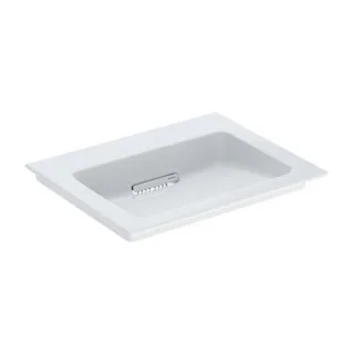 Geberit One Möbel-Waschtisch 505001001 60 cm, ohne Hahnloch und Überlauf, weiß KeraTect/Blende weiß