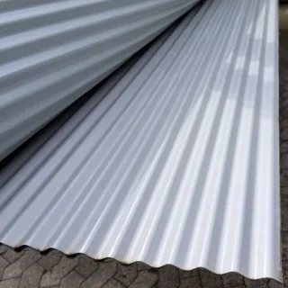 Wellblech 76/18 | Dach | 4 Stück | 6,00 m Länge | Weißaluminium ( RAL 9006 )