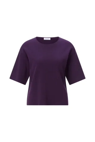 Rich & Royal - Crew Neck Short Sleeve Jumper Set mulberry - Gr. - XS