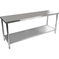 Royal Catering Arbeitstisch 200 x 60 cm Edelstahltisch Edelstahl Gastro Zutatentisch verstellbar
