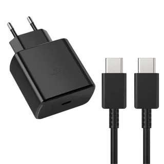 PD45W 1-Port USB PD Charger USB-C Fast Charging Wall Charger Adapter EU Plug US Plug with 1M Type-C to Type-C Cable