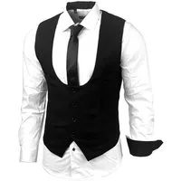 Baxboy Langarmhemd Baxboy Hemd/Weste/Krawatte Set Business Herrenanzug-Set HWKR B-101