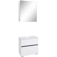 Home affaire Badmöbel-Set Wisla, (Set, 2-St), Spiegelschrank, WBU mit Siphonausschnitt u. Push-to-open, Breite 60 cm