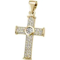 Firetti Kettenanhänger Schmuck Geschenk Silber 925 Halsschmuck Anhänger Kreuz, mit Zirkonia (synth)