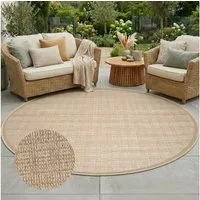 Carpet City Outdoorteppich Outdoor 791, auch in rund, rund, Höhe: 5 mm, Witterungsbeständig für Balkon, Terrasse, In und Outdoor, Sisal Optik
