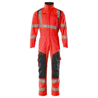 MASCOT Overall mit Knietaschen ACCELERATE SAFE Hi-vis Rot / Schwarzblau S - 19519-236-22210-S