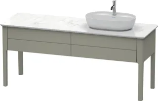 Duravit Luv Konsolenwaschtischunterbau bodenstehend Stein Grau Seidenmatt 1733x570x743 mm - LU9563R9 LU9563R9292