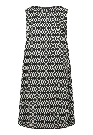 Betty Barclay - Leinenkleid Schwarz/Beige - Gr. - 44