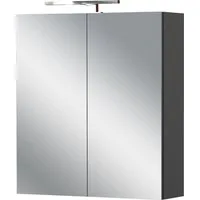 GERMANIA Spiegelschrank GW-Arcena (1-St) inkl. LED-Beleuchtung & Steckdosenbox, Glaseinlegeböden, Breite 60 cm