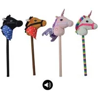 Happy People Steckenpferd Steckenpferd Pferd oder Einhorn 68cm mit Sound 4fach sortiert