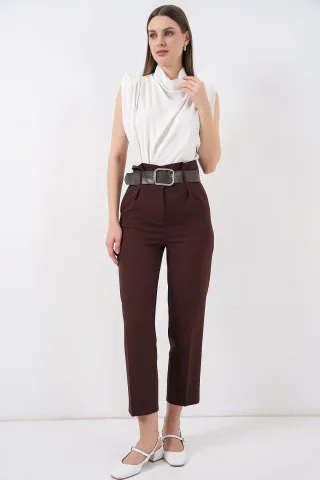Knöchellange Gerade Hose mit Schleife