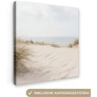 OneMillionCanvasses® Leinwandbild Wolken - Dünenlandschaft - Sand, Fotodruck (1 St), Wandbild, Deko Schlafzimmer Wohnzimmer Flur 20x20 cm